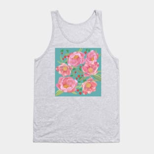 Peony and strawberry Tank Top